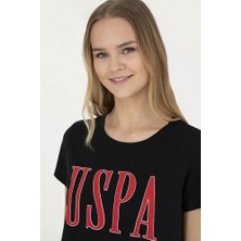 U.S. Polo Assn. Kadın Siyah Bisiklet Yaka Tişört