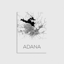 Domirus Adana Şehir Haritası Poster Çerçevesiz Duvar Dekorasyonu