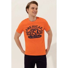U.S. Polo Assn. Erkek Turuncu Bisiklet Yaka Tişört 50246127-VR051