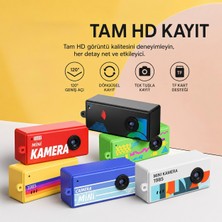 Azurtech Retro Mini Anahtarlık Kamera  Taşınabilir Vlog Kamerası - 0.96” IPS Ekran, Döngüsel Kayıt, Tf Kart Destekli