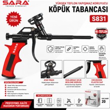 Sara Köpük Tabancası Yüksek Teflon Yapışmaz Koruyucu Alüminyum Gövde Paslanmaz Çelik Besleme Borusu