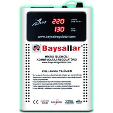 Baysallar Mikro İşlemcili Kombi Voltaj Regülatörü 500 Va Türkiye Üretimi Güçlü Koruma