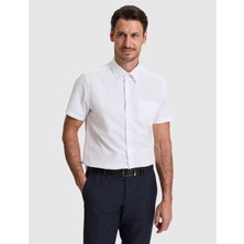 Pierre Cardin Erkek Beyaz Regular Fit Kısa Kollu Gömlek 50325339-VR013