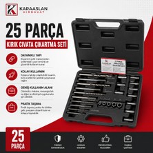 Karaaslan 25 Parça Kırık Cıvata Çıkartma Seti