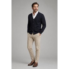 Beyome Erkek %100 Cotton V Yaka Düğmeli Hırka-Süveter Yandan Cepli Triko Günlük Şık Rahat Kesim