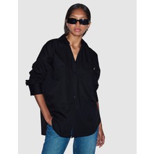 Pierre Cardin Kadın Siyah Oversize Uzun Kollu Gömlek 50328628-VR046