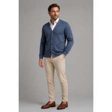 Beyome Erkek %100 Cotton V Yaka Düğmeli Hırka-Süveter Yandan Cepli Triko Günlük Şık Rahat Kesim