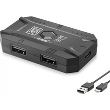 DS LLC M1 Pro Mobil Oyun Klavye Mouse Dönüştürücü Adaptör Bluetooth 5.0 Type-C Siyah