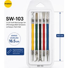 Piyatech 5'li Çift Taraflı Metal Spudger Cpu Entegre Bga Temizleme ve Kazıyıcı Tamir Seti SW-103 - 16.5 cm