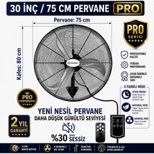 Muzeko MZK750PRO Plus 30 Inç Sanayi Tipi Kumandalı Duvar Tipi Vantilatör 210W 80CM %100 Bakır Motor Ev Için Uygun Değildir