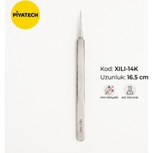 Piyatech XILI-14K Ince Uçlu Paslanmaz Çelik Hassas Elektronik Tamir ve Hobi Cımbızı 16.5 cm