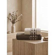 Dantela Pamuk Jakarlı 50X90cm ve 70X140cm 2'li Banyo Havlu Seti - Kod 9842
