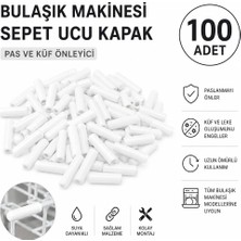 Öz Beyaz Eşya _100 Adet Beyaz _ Bulaşık Makinesi Sepet Ucu Plastik Kapak _ Pas ve Küf Önleyici Çizilmeyi Engeller