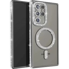 Aslanoğlu Store Newface Samsung Galaxy S25 Ultra Kılıf Joke Simli Magneticsafe Kılıf - Gümüş