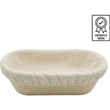 Dinç Kitchen Oval Ekmek Hamur Mayalama Sepeti Bezli 26x12x7,5 cm Oval 26x12x7,5 Bezli