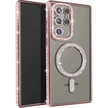 Aslanoğlu Store Newface Samsung Galaxy S23 Ultra Joke Simli Magneticsafe Kılıf - Pembe