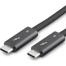 Type-C Thunderbolt 5 120 Gbps 240W 16K 60 Hz Şarj ve Data Kablosu 0.5 M Siyah HDX7890