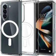 Aslanoğlu Store Newface Samsung Galaxy Z Fold 5 Kılıf Magneticsafe Şeffaf Silikon - Şeffaf