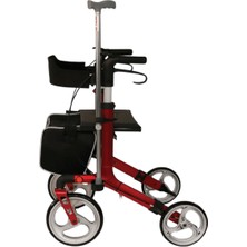 Medikaltec  Poylin P888 Ultra Lüks Rolatör Kırmızı - Titanyum Gri