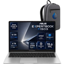 Asus Expertbook P1 P1503CVA Intel® Core™ 5 210H 16 GB Ddr5 4 Tb SSD 15.6'' Fhd (1920 x 1080) 300NITS Windows 11 Pro Taşınabilir Bilgisayar C516512G0DRNP08