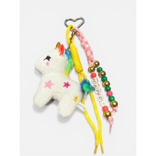 LES PETITES MAINS Beyaz Unicorn Charm | Telefon ve Çanta Süsü, Sevimli Anahtarlık Aksesuarı