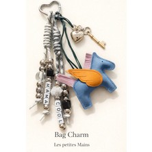 Les Petites Mavi Unicorn At Charm | Telefon ve Çanta Süsü, Sevimli Anahtarlık Aksesuarı