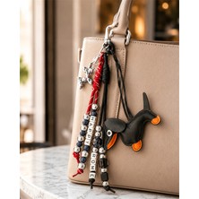 LES PETITES MAINS Siyah Sosis Köpek Charm | Telefon ve Çanta Süsü, Sevimli Anahtarlık Aksesuarı