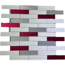 Orient Mutfak,banyo,zemin Için Bordo Simli 23X98 Kristal Mozaik