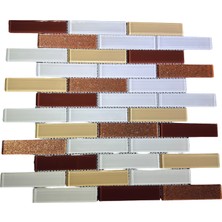 Orient Mutfak,banyo,zemin Için Kahve Simli 23X98 Kristal Mozaik