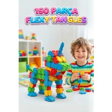Farbu Oyuncak 150 Parça Flexy Tangles Eğitici Blok Seti Motor Becerisi Geliştimini Destekleyen Oyun Seti