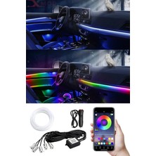 XMOD LED Neon Araç Içi 7 Renkli Ambians Ledi Telefondan Kontrol 6 Metre Çakmaklık Girişli
