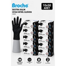Broche ULTRA EXTRA KALIN (5 GR) SİYAH NİTRİL MUAYENE ELDİVENİ 10'LU PAKET L BEDEN