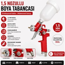 Freed Tools 1,5 mm Nozullu Üstten Depolu Boya Tabancası | Profesyonel Havalı Boya Tabancası