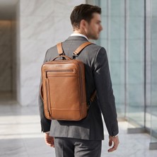 ABESS Premium Hakiki Deri Evrak Çantası - Taba Lüks Gerçek Deri Laptop Çantası (A5605T)