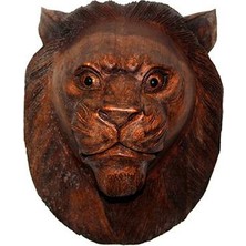Dekoratif 30CM Ahşap Aslan Kafası Hediyelik