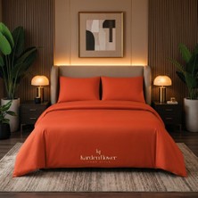 Karden Flower Aurelia Pure Kiremit %100 Pamuk Saten Tek Kişilik Nevresim Takımı