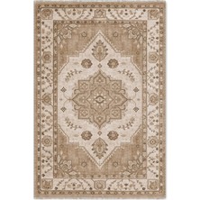 Pastel Home Retro Vizon Bej Şönil Halı Kilim Yolluk Kaymaz Yıkanabilir Mutfak Salon Koridor