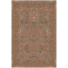 Pastel Home Vizon Kahve Tasarım Şönil Halı Yolluk Kilim Kaymaz Yıkanabilir Robot Süpürge Uyumlu