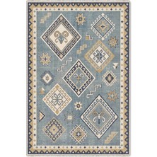 Pastel Home Eskitme Mavi Şönil Halı Kilim Yoluk Kaymaz Yıkanabilir Mutfak Kordior Oturma Odası