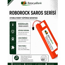 Bataryabank Roborock Saros Serisi Uyumlu Robot Süpürge Bataryası 14.4V 6500MAH Li-Ion (Saros 10 / Saros 10R / Saros Z70)