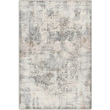 Pastel Home Vintage Bej Gri Şönil Halı Kilim Yolluk Kaymaz Yıkanabilir Saçaklı Salon Mutfak Koridor