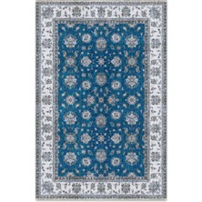Pastel Home Mavi Klasik Şönil Halı Kilim Yolluk Yıkanabilir Kaymaz Oturma Odası Salon Mutfak Halısı