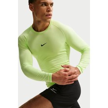 Nike Pro Dri Fit Tight Top Mens Ls Uzun Kollu Erkek Antreman Sweatshirt Yeşil