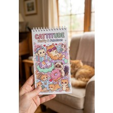 Pink Swan Craft Cattitude: Fluffy & Fabulous Boyama Kitabı - Çanta / Cep Boy - 10X20 cm