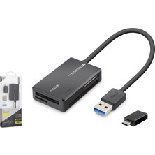 Skygo USB Type-C 3.2 Gen1 All In One Kart Okuyucu Cf Sd Microsd Ms 5 Gbps Siyah C313