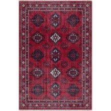 Pastel Home Bordo Vişne Eskitme Şönil Halı Kilim Yolluk Kaymaz Yıkanabilir Salon Mutfak Koridor