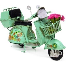 Dekoratif Metal Scooter Sepetli