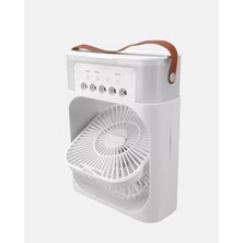 Mey Ithalat® 3’ü 1 Arada Mini Klima Fan USB Şarjlı, 7 Renk Gece Lambalı ve Nemlendirici