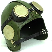 Dekoratif Metal Pilot Kaskı Biblo Vintage Ev Ofis Hediyelik