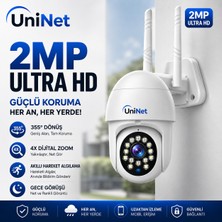 Uninet Dönebilen Dış Mekân Wifi Kamera – Ultra Hd, Akıllı Hareket Algılama, 4x Dijital Zoom ve Gece Görüşü
